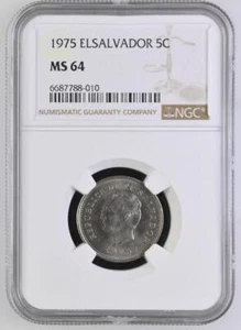 El Salvador 5 Centavos 1975 NGC MS 64 - Picture 1 of 2