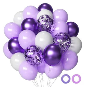 Purple Balloons Metallic Purple Balloon 50 Pcs 12inch Lavender Purple Lilac C... - Picture 1 of 7