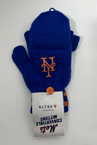 NEW YORK NY METS ROYAL BLUE CONVERTIBLE MITTENS GLOVES WITH LOGO 9-7-19 SGA 2019 Cover