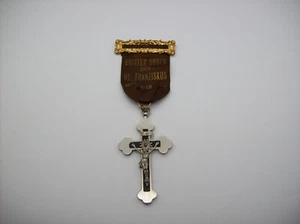 Vintage German Third Order of St Francis Ribbon Medal +Crucifix , Milwaukee Wis - Picture 1 of 18