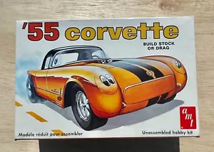 AMT '55 CHEVY CORVETTE costruzione stock auto scala 1/25 kit modellino plastica arancione USA - Foto 1 di 5