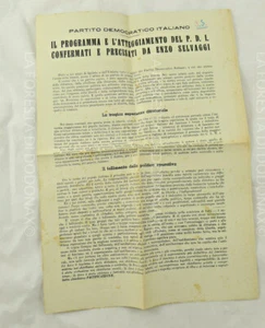 DOCUMENTO WW2 PARTIGIANI MONARCHICO PARTITO DEMOCRATICO VINCENZO SELVAGGI 1945 C - Foto 1 di 5