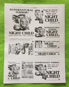 "Night Child" Original Movie Mini Ad Clip Art 1975 (Uncut) - Picture 1 of 3