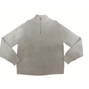 Calvin Klein Mens XL Gray Ribbed All Cotton Half Zip Sweater - Picture 1 of 8