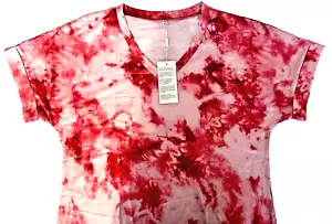Sampeel Womens Tshirt LARGE Tie Dye Red White - Picture 1 of 4