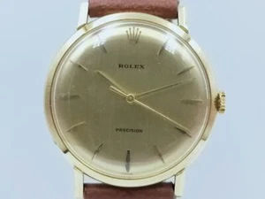 Authentic Rolex Precision Solid 18K Yellow Gold Men's 34.5mm Watch Ref 9971J - Picture 1 of 12