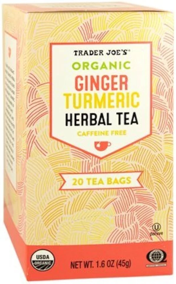 Caja de té de hierbas Trader Joe's orgánica jengibre cúrcuma sin cafeína tumérica Foto 1 de 1