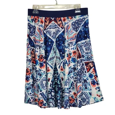 New Directions Mujer Faldas Talla PM Petite Azul Estampado Línea A Foto 1 de 4