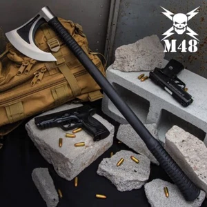 M48 Viking Axe & Sheath | Bearded Axe Blade | 3Cr13 Cast Stainless Steel | 28" - Picture 1 of 6