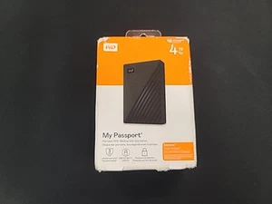 NEW WD 4tb My Passport Portable External Hard Drive WDBKJ0040BBK-WEWM - Afbeelding 1 van 6