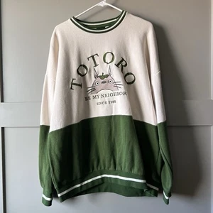 Felpa Girocollo My Neighbor Totoro Colorblock Taglia Large Studio Ghibli Anime - Foto 1 di 10