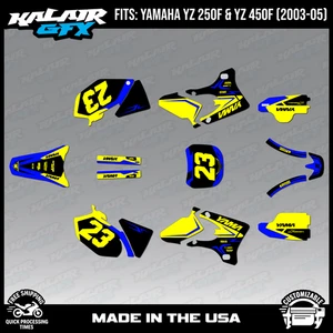 Graphics Kit for Yamaha YZ250F and YZ450F (2003-2005) Evader Series - Yellow - Picture 1 of 4