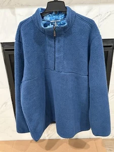 Tommy Bahama Pullover Reversible Fairview Abatible Media Cremallera Azul Océano Para Hombres 3XL NUEVO CON ETIQUETAS - Imagen 1 de 9