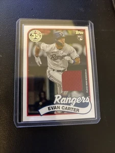 2024 Topps Serie 2 - 1989 Topps Reliquias de Béisbol Evan Carter #89R2-EC (MEM, RC) - Imagen 1 de 2