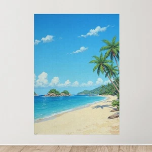 Tropical Beach Landscape Oil Painting Bedroom Home Decor Canvas painting - Picture 1 of 1
