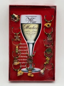 Boston Warehouse Weihnachten Wein Marker Charms 12er Set Susan Winget - Bild 1 von 4