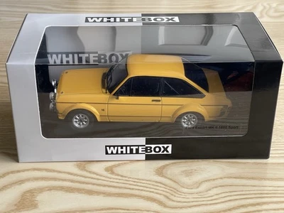 Whitebox..Ford Escort MK2 1600 Sport, yellow diecast model car WB124129....1/24 - Image 1 of 4
