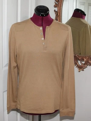 Camisa de rugby informal pequeña H&M para hombre Henley tostada tejido gofre manga larga Foto 1 de 4