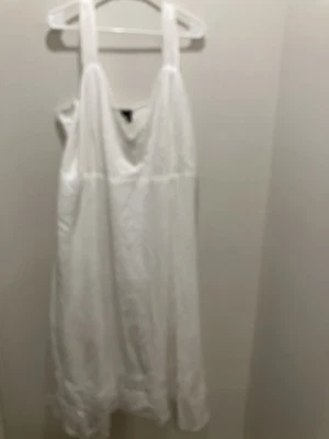 Nuevo vestido maxi sin mangas Terra & Sky Black Label Plus 4X blanco dobladillo a mano Foto 1 de 4