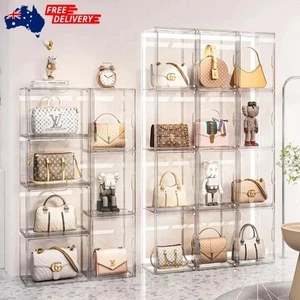 Clear Acrylic Display Cabinet Stackable Organizer with Magnetic Lid for Storage - Picture 1 of 10