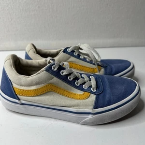 Vans Ward Youth Boys Skate Size 2 Blue Yellow - Picture 1 of 9
