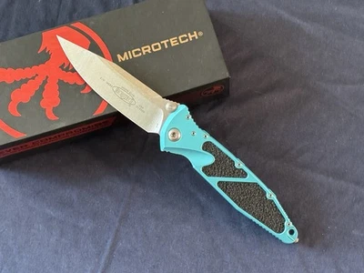 Microtech 160-10TQ Socom Elite S/E Manual Folding Knife Turquoise – Stonewash - Image 1 of 4