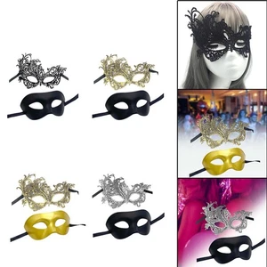 2x Masquerade Mask for Women Men Cosplay Comfortable Prom Ball Mask Mardi Gras - Picture 1 of 28