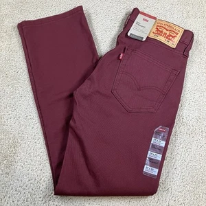 LEVI'S 514 Straight Fit Stretch Mens SZ 28 x 30 (30 x 29) Cranberry Red Jeans - Picture 1 of 10
