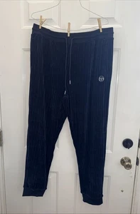 Sergio Tacchini Joggers Mens Chenille Blue Sweatpants Velour NWT SZ 2XL ( M633) - Picture 1 of 8