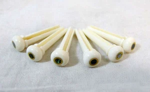 Falda de pin de hueso guitarra acústica: 5,45 mm abulón punto y círculo de latón NPC - Imagen 1 de 2