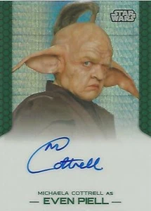 Tarjeta autógrafa prisma Star Wars Chrome Jedi v Sith: M Cottrell "Even Piell" 10/50 - Imagen 1 de 1