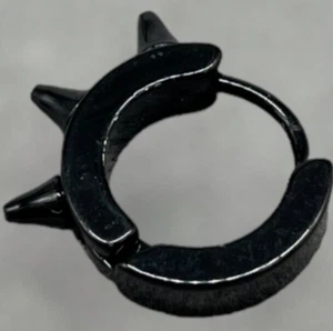 Solo Pendiente Diadema A 3 Puntas Estilo Punk Negro Acero Inoxidable Hombre Dama - Imagen 1 de 8