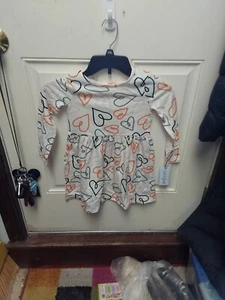 Nwt Cat & Jack Girls L/S Babydoll Dress Hearts 2t 3t 4t 5t - Picture 1 of 1