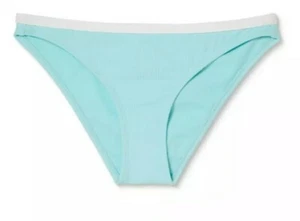 Juniors' Ribbed Colorblock Cheeky Bikini Bottom - Xhilaration Ice Blue - Foto 1 di 2