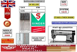 PFAFF463 134R, 6790 SIZE75/11 LOCKSTITCH LEATHER INDUSTRIAL SEWING MACHNE NEEDLE - Picture 1 of 6