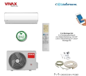 VIVAX M Design 9000 BTU + 2 m Montageset 2,6 KW Klimagerät Split Klimaanlage A++ - Bild 1 von 13