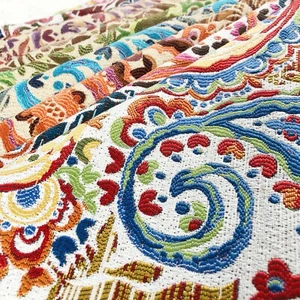 Bold & Bright Paisley Jacquard Upholstery Fabric For Cushions & Curtains Per M - Picture 1 of 50