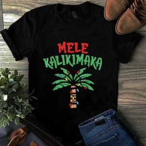 Mele Kalikimaka Palm Tree Shirt Hawaiian Christmas Xmas Unisex Tshirt - Picture 1 of 1