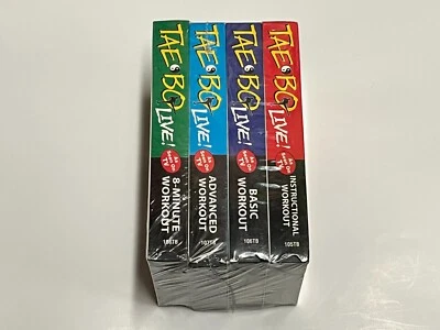 Billy Blanks Tae Bo Live! Set of 4 VHS Basic Instructional 8-Minute and Advanced - Image 1 of 4