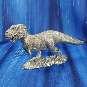 T-Rex Tyrannosaurus Rex Dinosaur Lg Pewter Figurine US Made John Dennett *NEW* - Picture 1 of 12