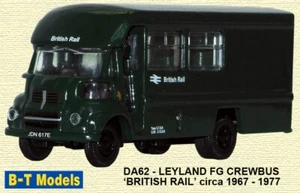 BT Models DA62 Leyland FG Crew Bus 'British Rail' Diecast Model 1:76/00 Scale - Picture 1 of 1