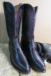 Stivali da cowboy lucchese fatti a mano cognac lucertola taglia 12D - Foto 1 di 10