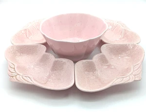 Vtg Valley Vista California 310 Speckled Pink Strawberry Serving Set. No Lid. - Picture 1 of 12