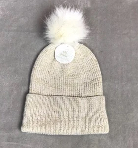 Gorro de punto con Lurex y pompón de piel talla única **NUEVO CON ETIQUETAS** - Imagen 1 de 2