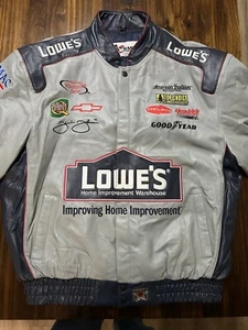Jimmie Johnson Vintage Chase Authentics Lowe's Leather NASCAR Jacket Size XL - Picture 1 of 11