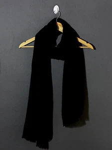 Mantón de lana de cachemir negro bufanda de cachemira india negro liso unisex chal envolvente - Imagen 1 de 3