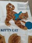 Vintage Vip Cranston Print Works Kitty Cat With Ball Cut Out Cat Pillow Plush
