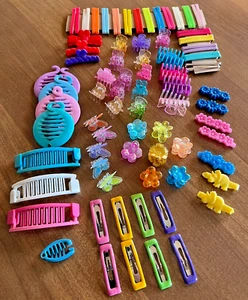 Lot of 80+ Vintage Hair Barrettes Clip Clasp Banana 1950s-1990s - Picture 1 of 14
