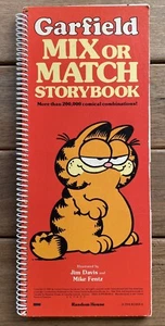 1982 Garfield Mix or Match Storybook, Long Spiral Bound Flip Book 200,000 Combos - Picture 1 of 12