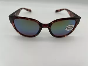 NEW Costa Del Mar SALINA Polarized Sunglasses Coral Tortoise / Green Glass 580G - Picture 1 of 14
